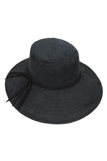 Braided Band Faux Suede Bucket Hat-H1225-BLACK