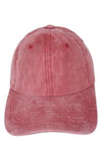 Adult Cotton Pigment Dyed Baseball Cap (Basic Colors)-H1345B-RED