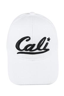 Cali Adults Cap (Black Thread)-H1423-WHITE