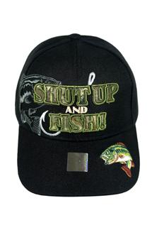 Shut Up and Fish Cap-H1455-BLACK