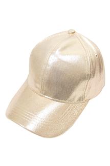 PU Baseball Cap-H1643-GOLD