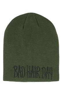 BAD HAIR DAY Fine Knit Beanie-H1795-OLIVE