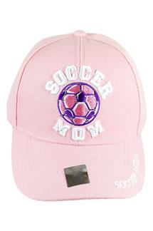 Soccer Mom Embroidered Cap-H1799-PINK
