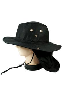 Ear Flap Boonie Bucket Hat-H1820-BLACK