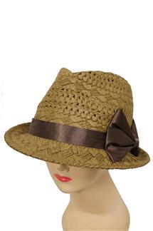 Bow Fedora-H691-BROWN