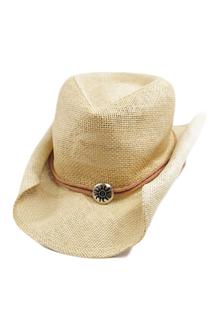 Rolled Brim Cowboy Hat with Chin Cord-H994-NATURAL