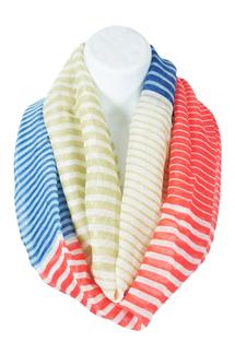 Tricolor Striped Infinity Scarf-S1287