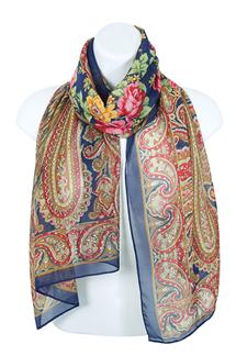 Floral and Paisley Print Scarf-S1574