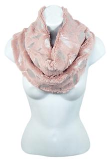 Feather Print Faux Fur Infinity Scarf-S1606