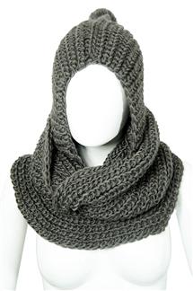 Hooded Knit Infinity Scarf-S1656