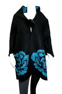 Double Sided Rose Pattern Shawl Scarf-S1697