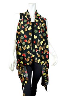 Fruit Print Kimono Vest-S1742