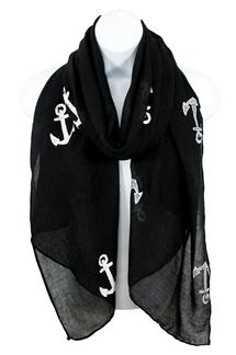 Embroidered Anchor Scarf-S1748