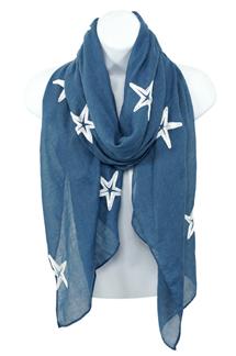 Embroidered Star Scarf-S1749