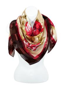 Floral Print Silk-Like Square Scarf-S1751